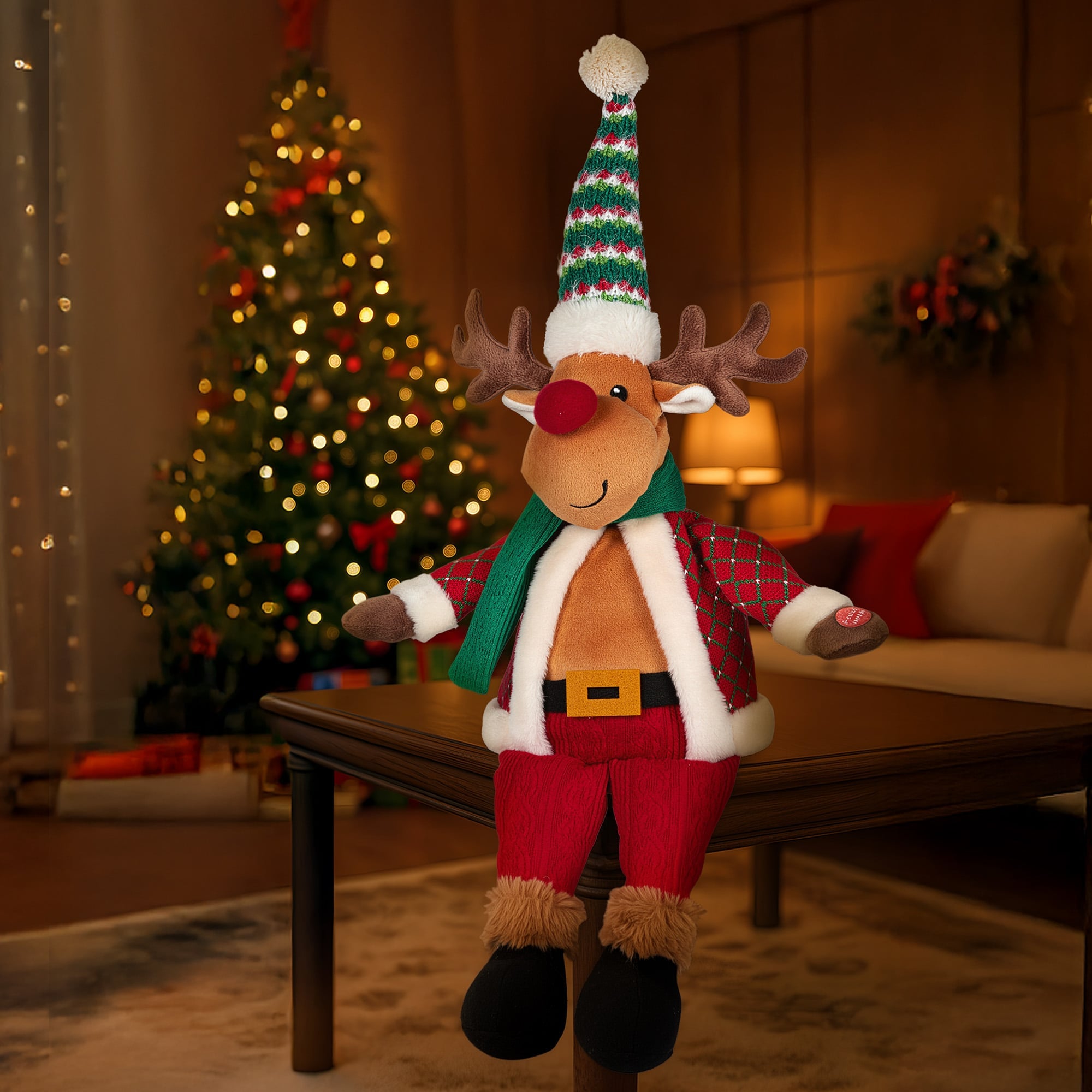Animated Christmas Moose Decoration