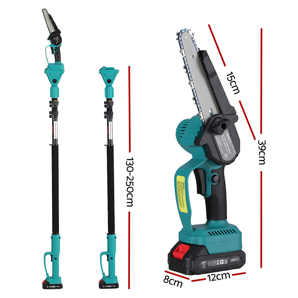 Telescopic Pole Chainsaw 6 Inch Cordless Tree Trimmer Kit 20V Battery