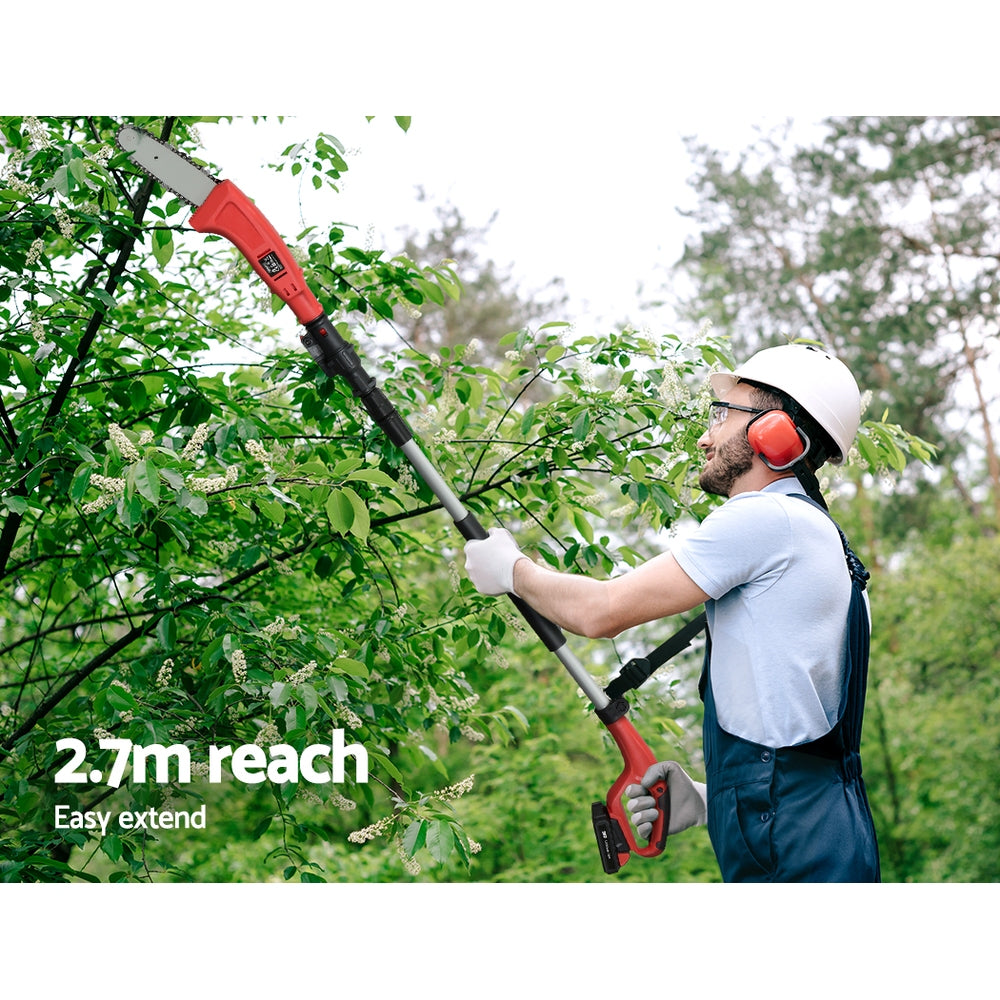 Chainsaw Cordless Pole Chain Saw 20V 8Inch Pruner Battery 2.7M Long Reach