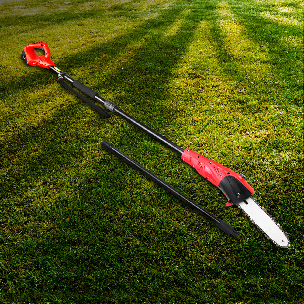 20V Cordless Pole Chainsaw 8" Pruner 2.7m Long Reach Battery Powered