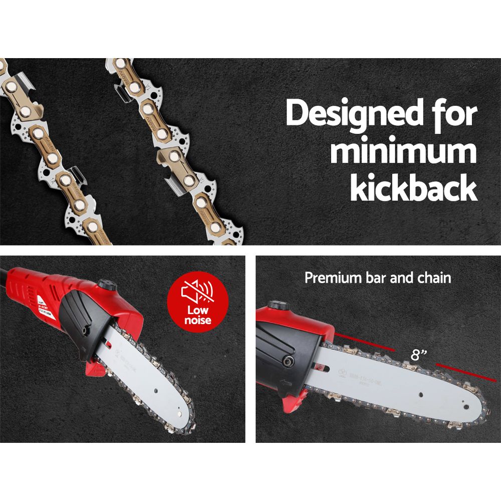 20V Cordless Pole Chainsaw 8" Pruner 2.7m Long Reach Battery Powered