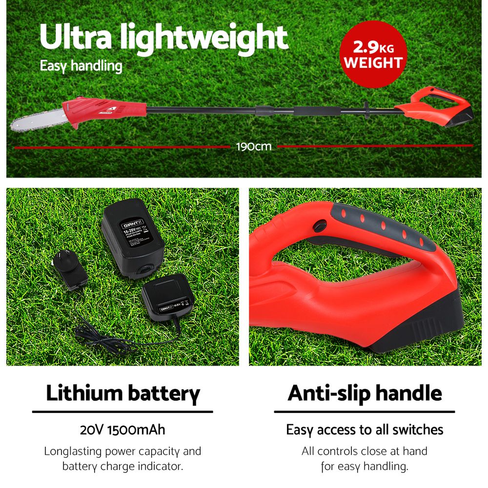 Chainsaw Trimmer Cordless Pole Chain Saw 8In 20V Battery 2.7M Reach