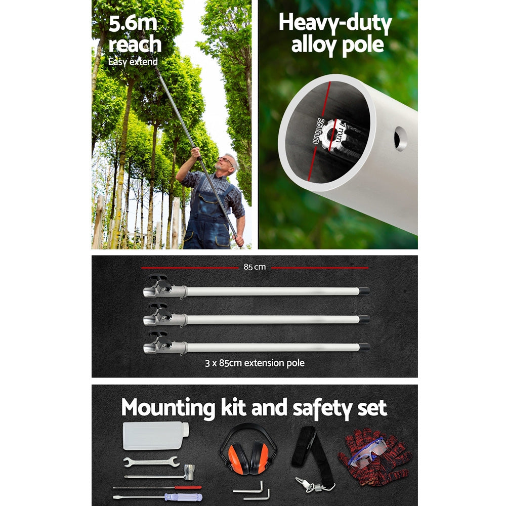 62CC Petrol Pole Chainsaw Saw Brush Cutter Whipper Snipper Hedge Trimmer