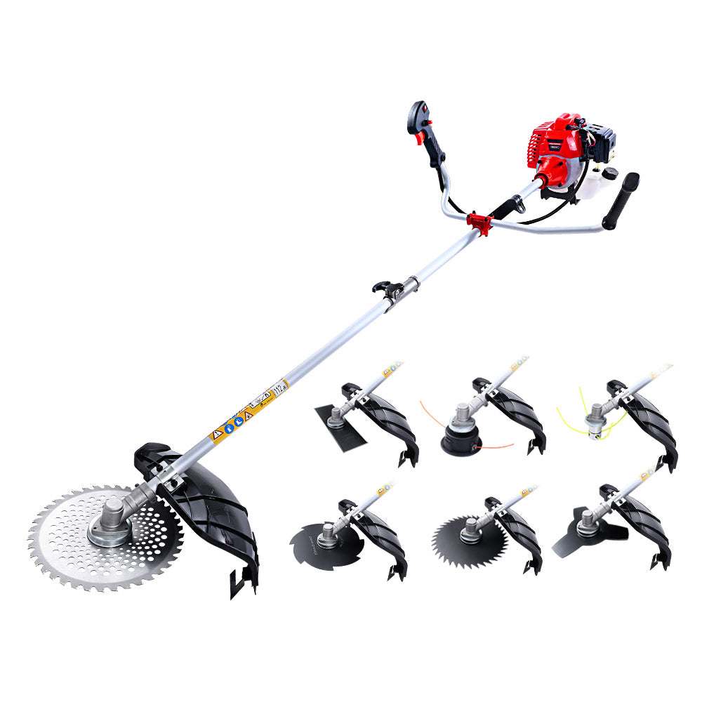 62CC Pole Chainsaw Petrol 7 In 1 Brush Cutter Whipper Snipper Multi Tools