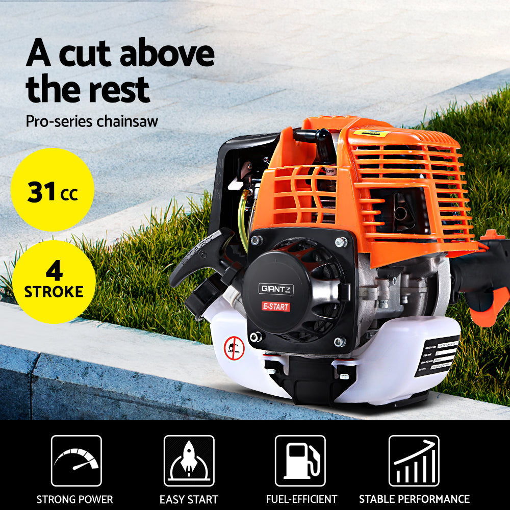 40Cc Pole Chainsaw 12In Chain Saw 4-Stroke Petrol 4.3M Long Reach
