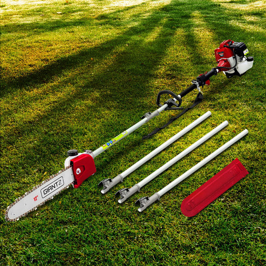 62cc Long Reach Pole Chainsaw 12" Low Kickback Petrol 4.3m - Giantz Chain Saw Brush