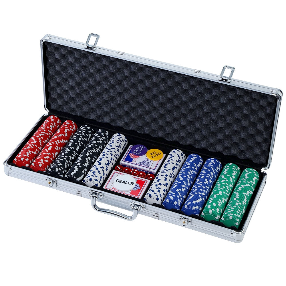 500pcs Poker Chip Set with Case Casino Game Kit