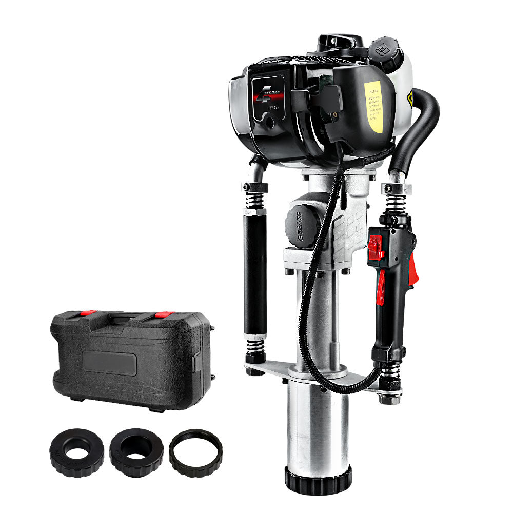 Petrol Post Driver 38CC 4-Stroke Rammer Pile Star Picket Fence Hole Black