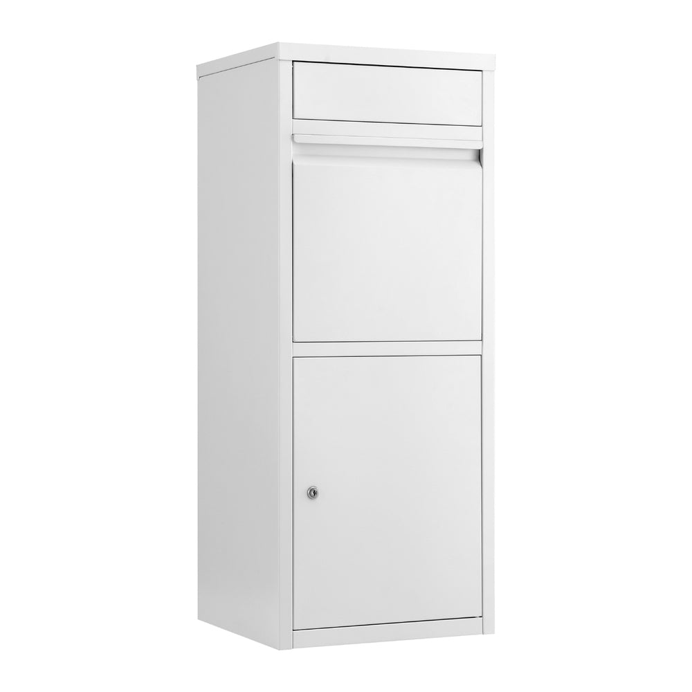 White Outdoor Parcel Drop Box Letterbox Secure Mail Package Delivery, White colour