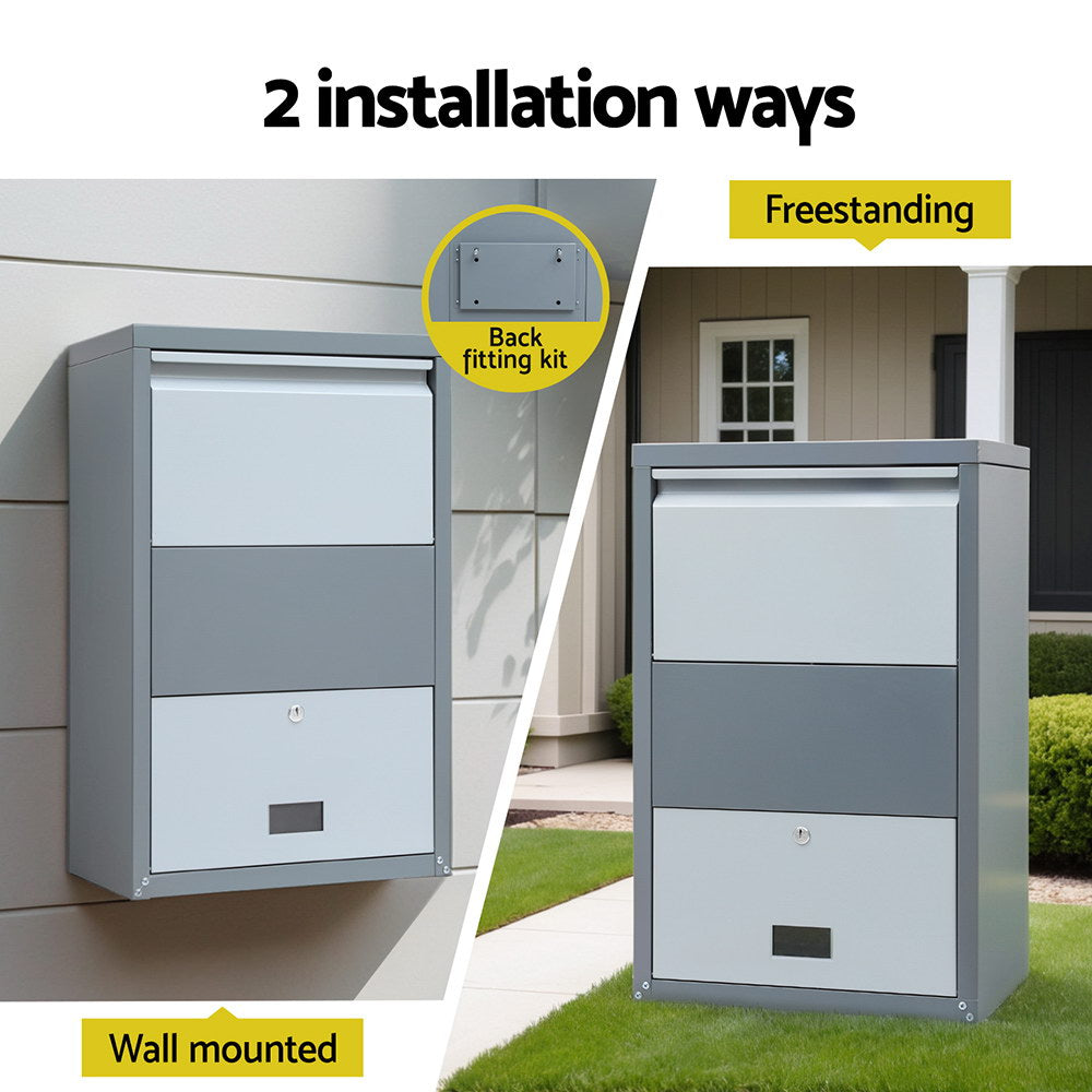 Parcel Letterbox Drop Box Package Grey