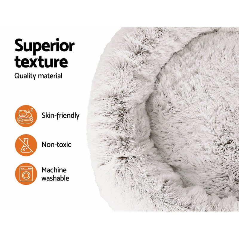 Pet Bed Dog Cat 110Cm Calming Extra Large Soft Plush White
