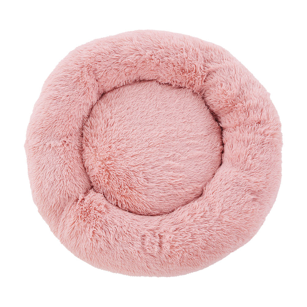 Pet Bed Dog Cat 90cm Large Calming Soft Plush Light Charcoal