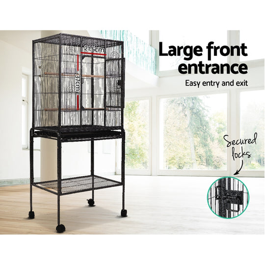 Order Now i.Pet Large Bird Cage with Perch in Black Colour