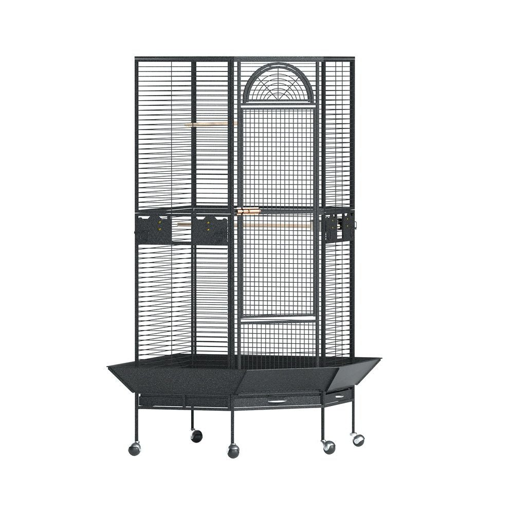 Bird Cage Large Jumbo Aviary Budgie Perch Cage Parrot Stand Wheels Corner - Birdcage