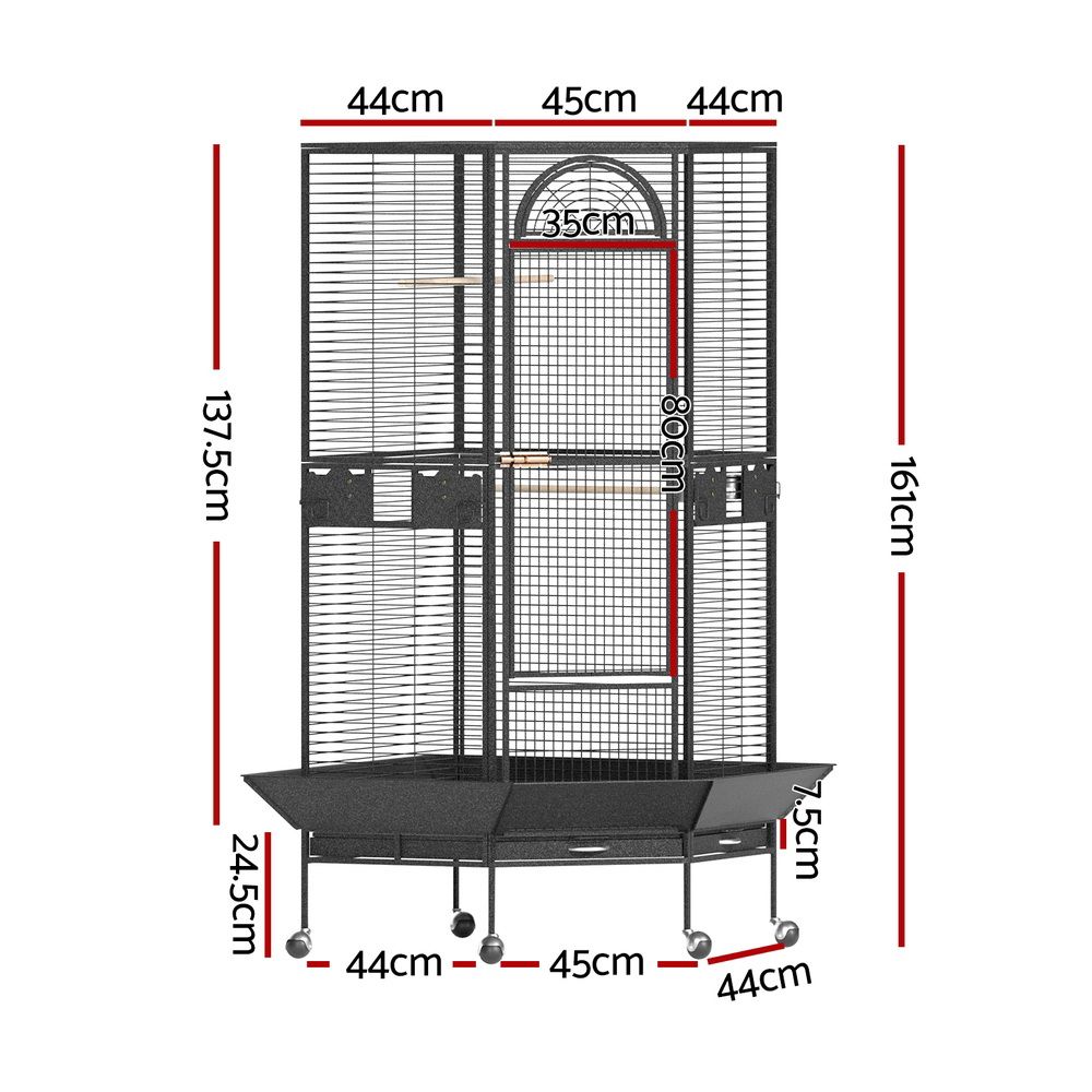Bird Cages & Stands - Bird Cage Large Jumbo Aviary Budgie Perch Cage Parrot Stand Wheels Corner