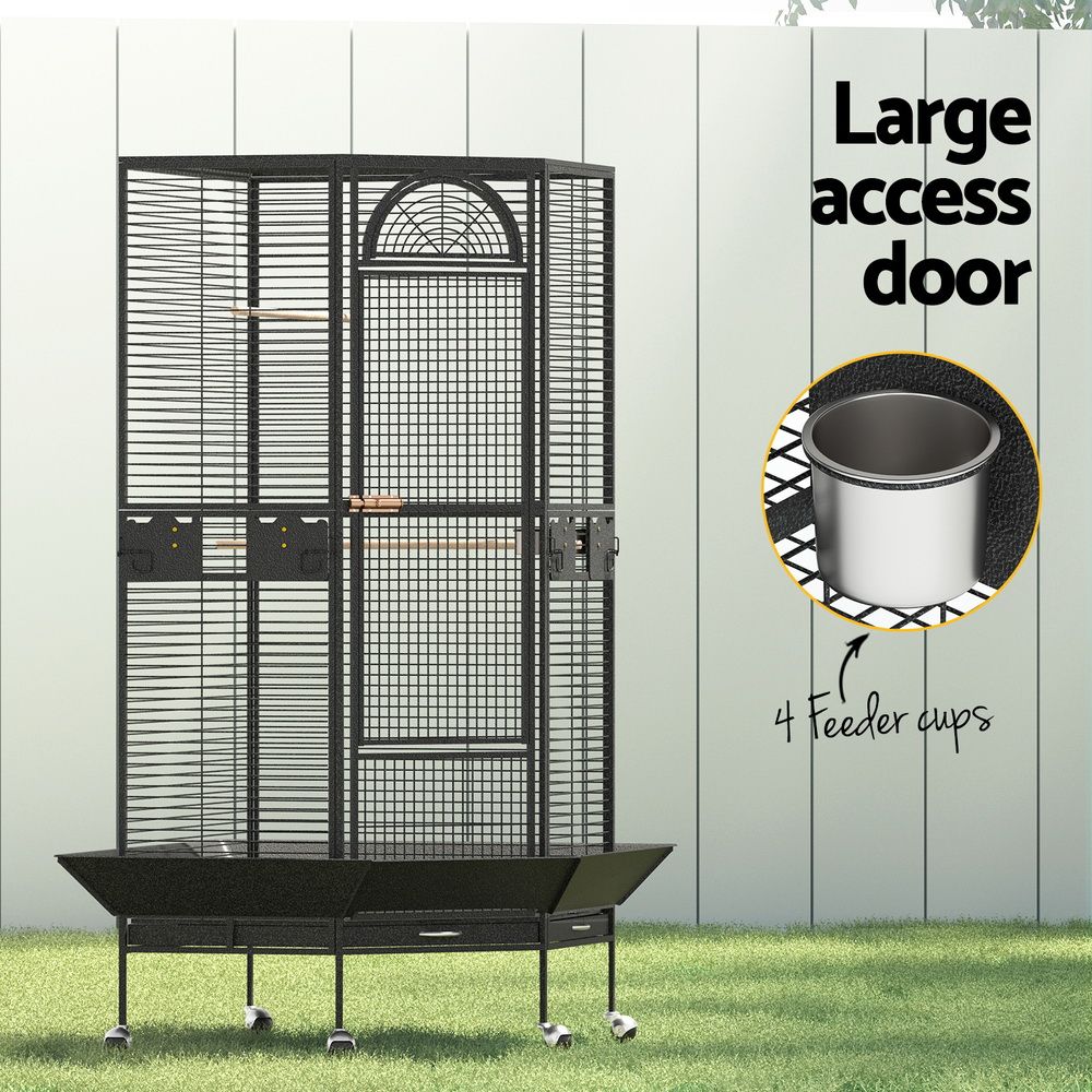Bird Cage Large Jumbo Aviary Budgie Perch Cage Parrot Stand Wheels Corner | Birdcage