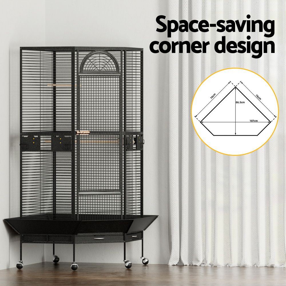 Bird Cage Large Jumbo Aviary Budgie Perch Cage Parrot Stand Wheels Corner | Bird Cages & Stands
