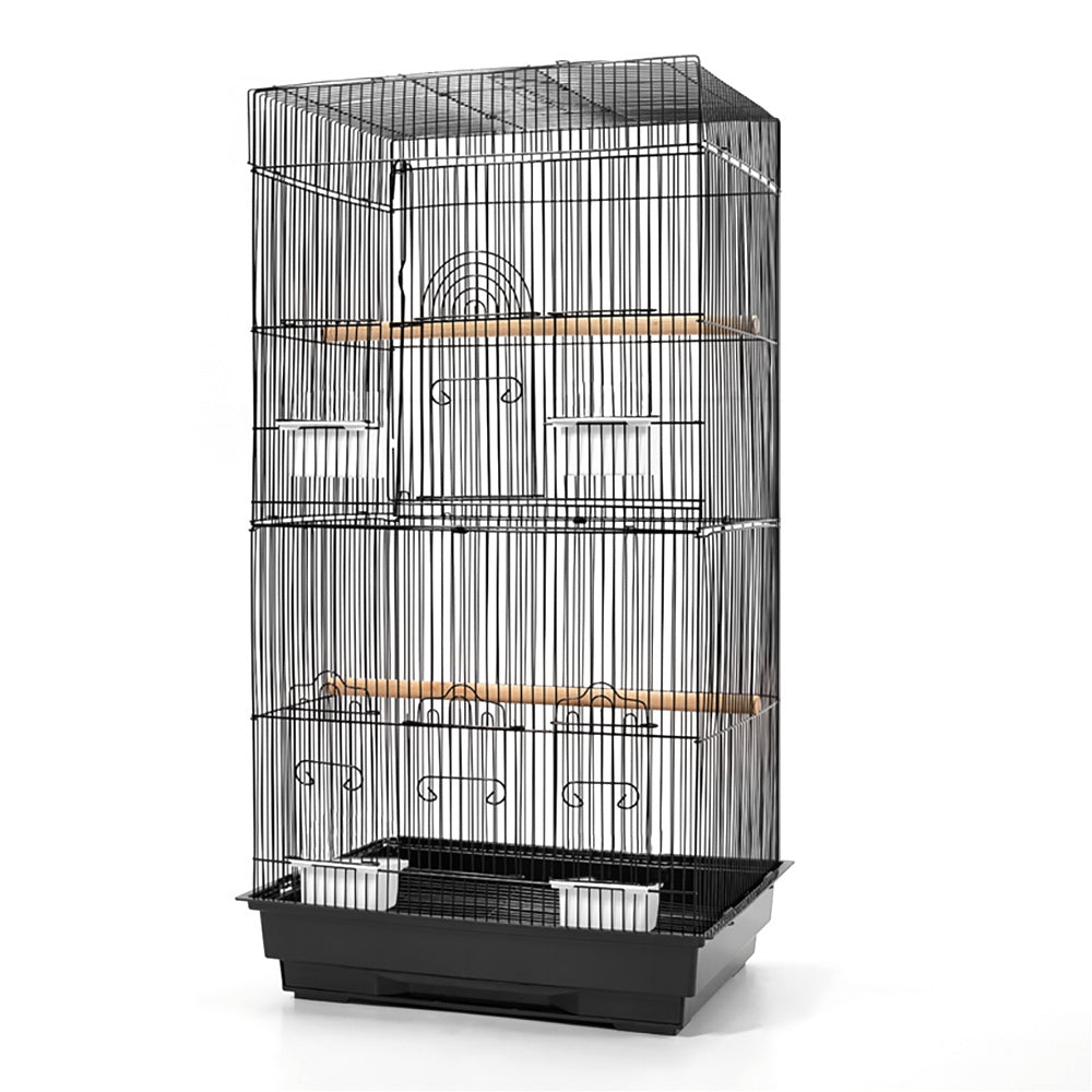 Large Bird Cage Aviary 88cm Wrought Iron Parrot Finch Cage Black