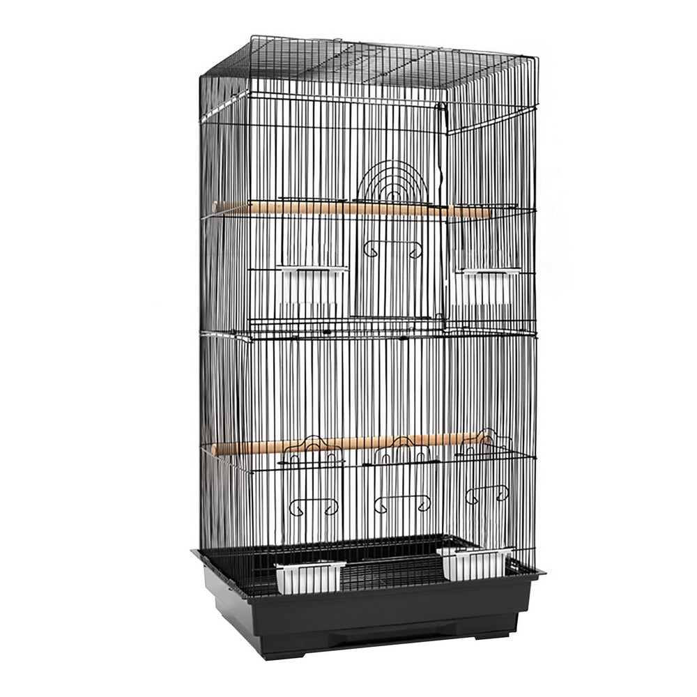 Large Bird Cage Aviary 88cm Wrought Iron Parrot Finch Cage Black