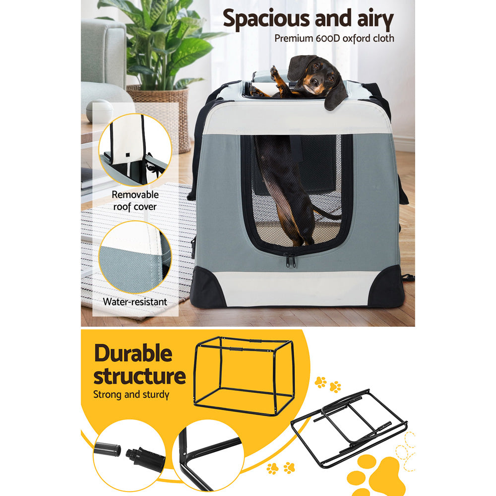 Pet Carrier Soft Crate Dog Cat Travel 90x61CM Portable Foldable Car 2XL