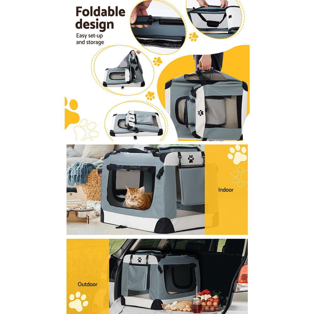 Pet Carrier Soft Crate Dog Cat Travel 90X61Cm Foldable Car 2Xl