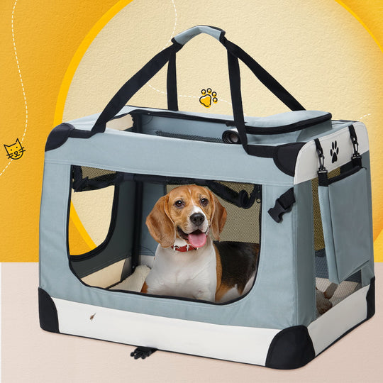 Pet Carrier Soft Crate Dog Cat Travel 90x61CM Portable Foldable Car 2XL | Cat Carriers & Crates