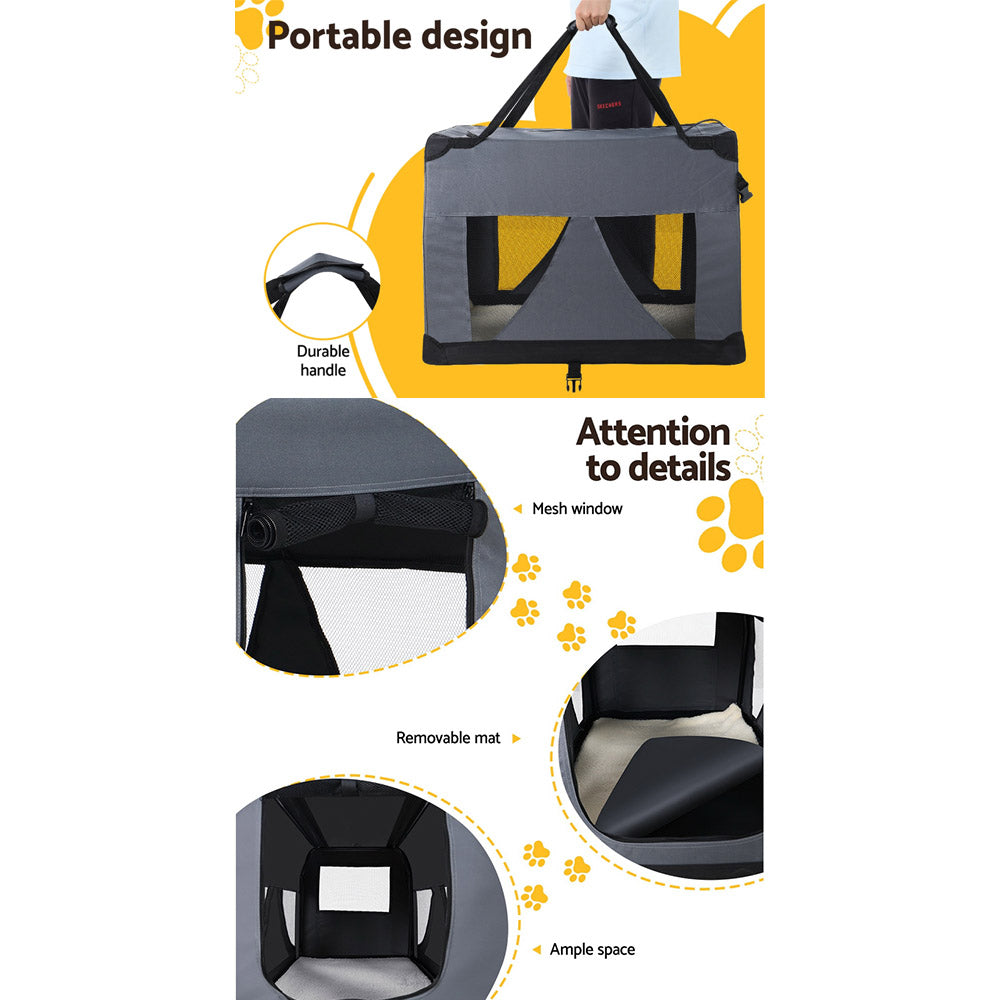 Pet Carrier Soft Crate Dog Cat Travel 121x80CM Portable Foldable Car 4XL