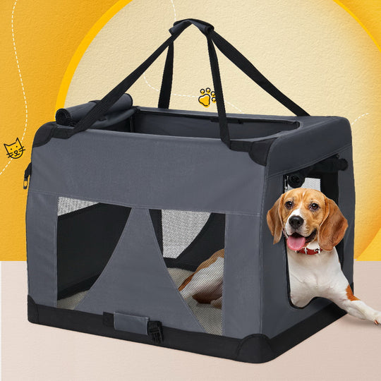 Pet Carrier Soft Crate Dog Cat Travel 121x80CM Portable Foldable Car 4XL | Cat Carriers & Crates