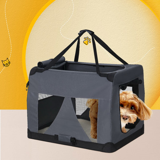 Pet Carrier Soft Crate Dog Cat Travel 60x42CM Portable Foldable Car M | Cat Carriers & Crates