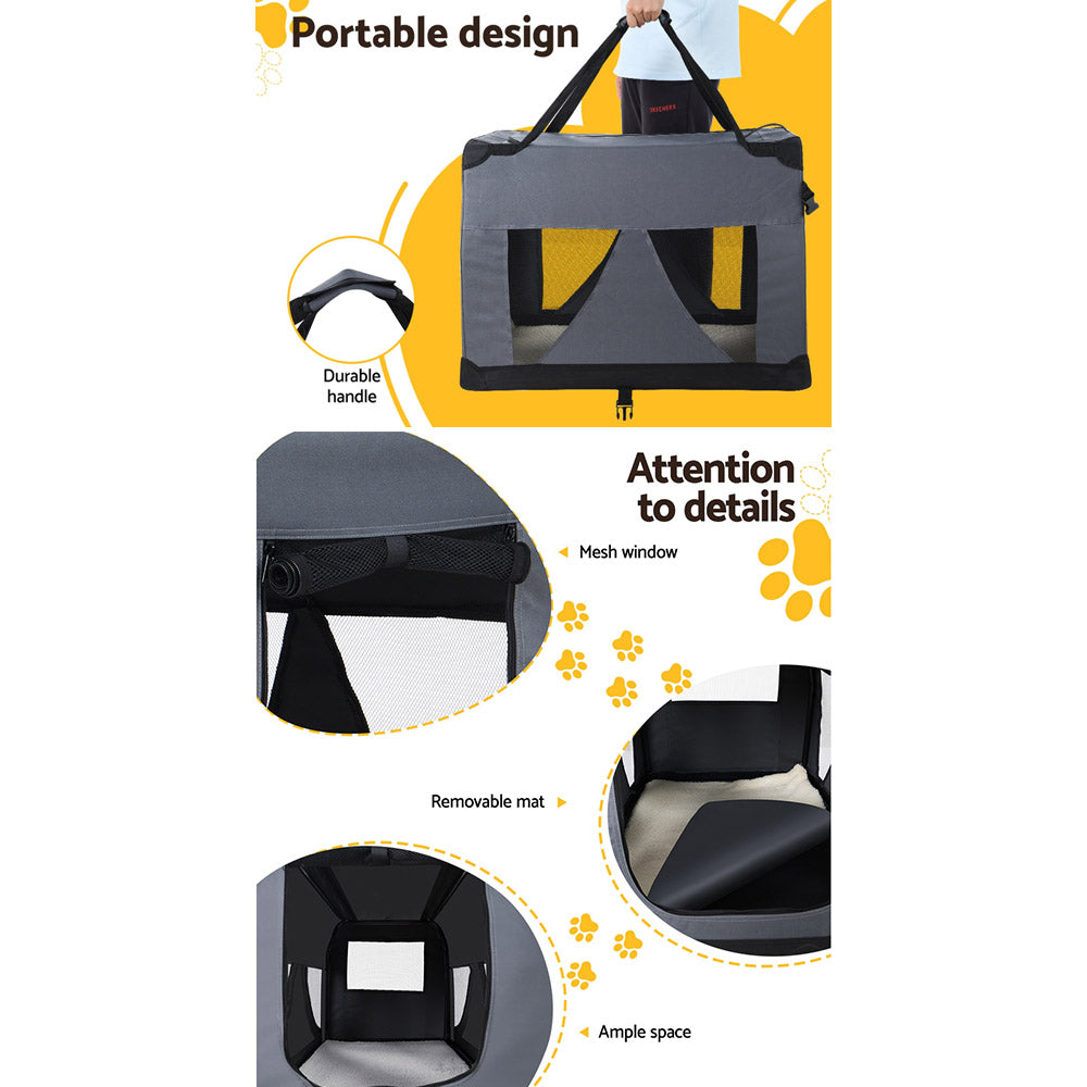 Pet Carrier Soft Crate Dog Cat Travel 82x58CM Portable Foldable Car XL