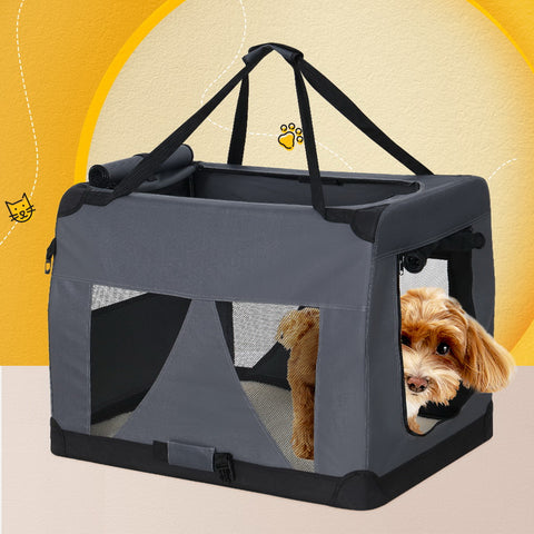 Pet Carrier Soft Crate Dog Cat Travel 82X58Cm Foldable Car Xl