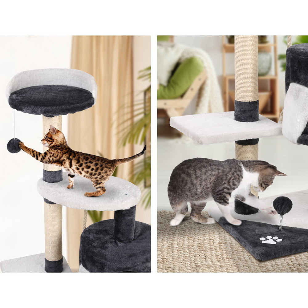 112cm Multi-Level Cat Tree Tower with Scratching Posts for Cats