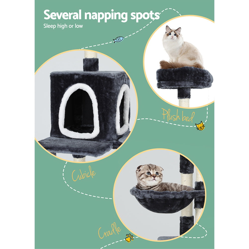 Large 168cm Cat Tree with Scratching Post & Condo