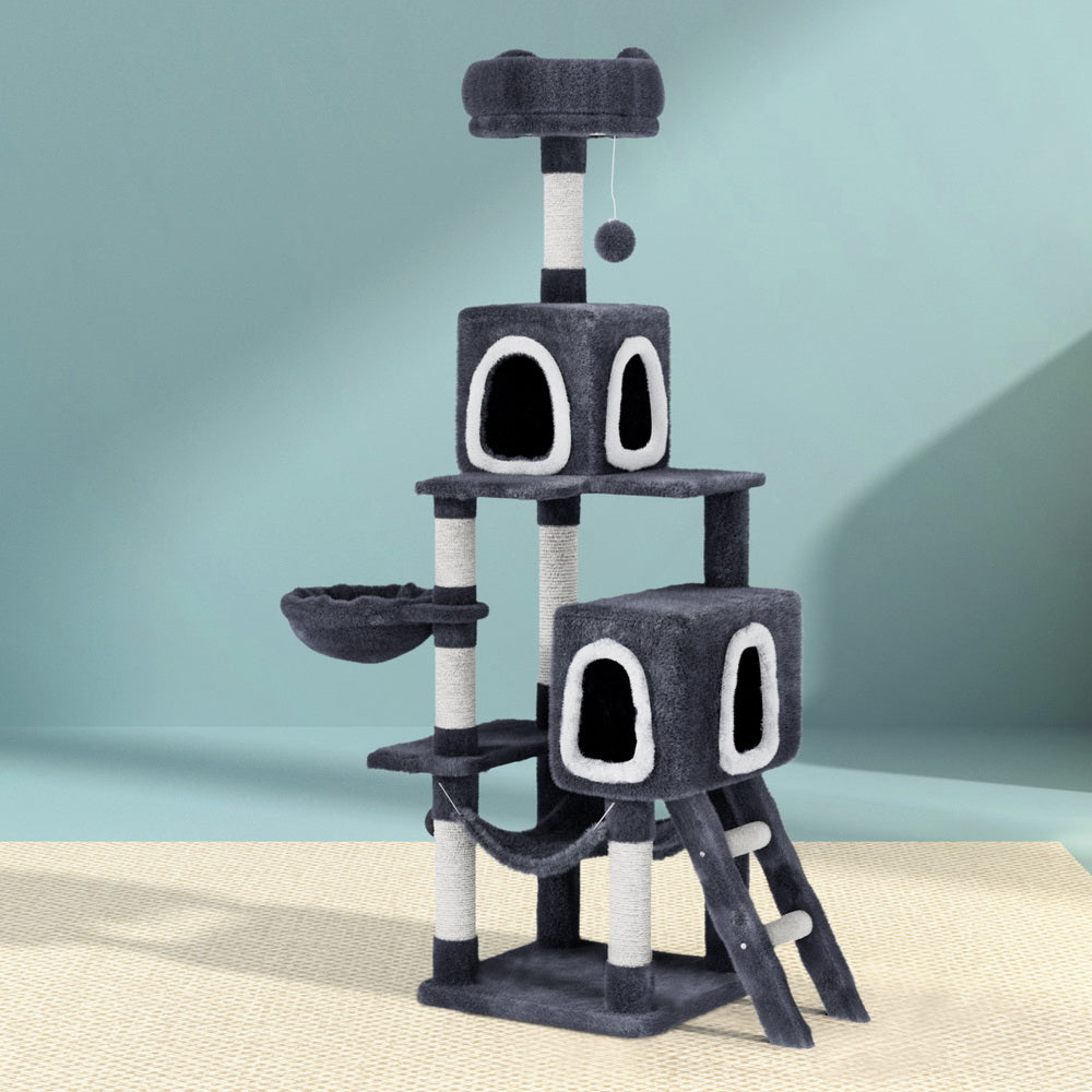 Large 168cm Cat Tree with Scratching Post & Condo