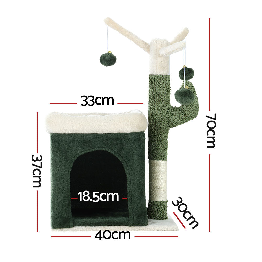 Cat Tree Tower Scratching Post Scratcher Wood Condo Bed House Toys 70Cm