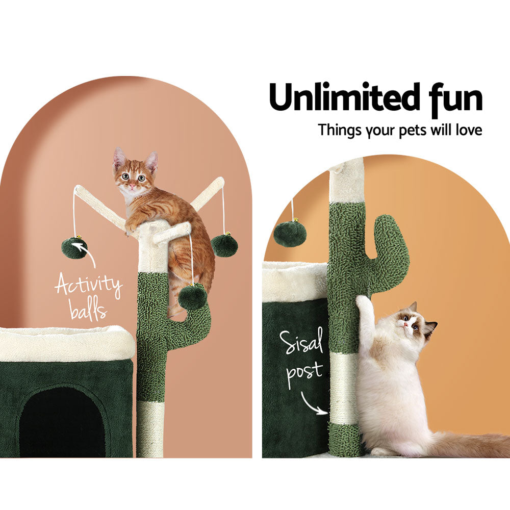 Cat Tree Tower Scratching Post Scratcher Wood Condo Bed House Toys 70Cm