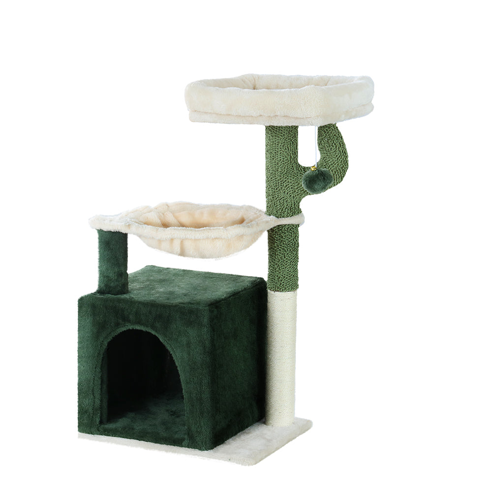 Cat Tree Tower with Scratching Posts 78cm Stylish Green Pet Furniture