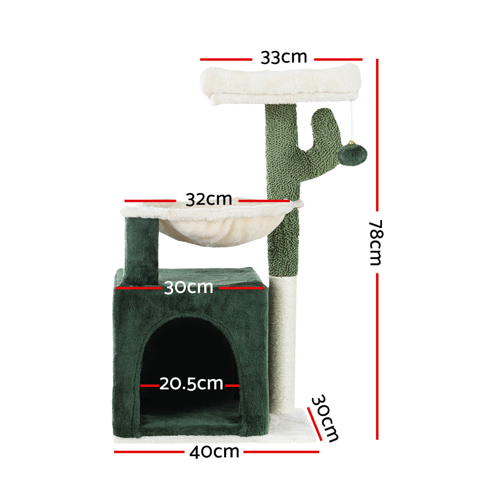 Cat Tree Tower with Scratching Posts 78cm Stylish Green Pet Furniture
