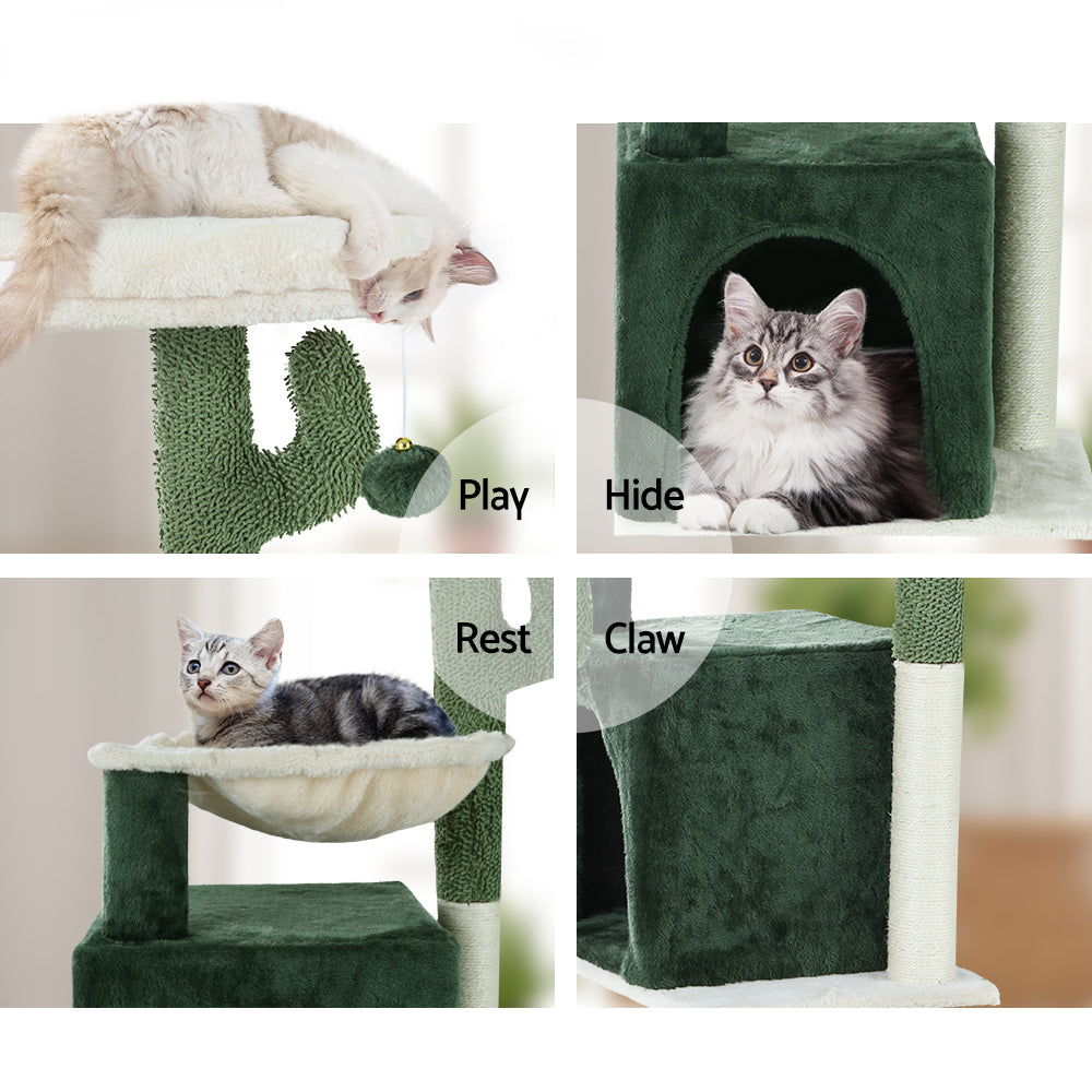 Cat Tree Tower with Scratching Posts 78cm Stylish Green Pet Furniture