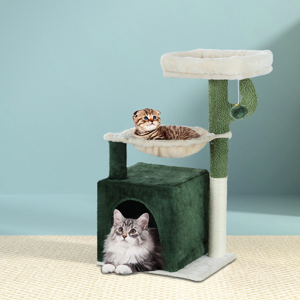 Cat Tree Tower with Scratching Posts 78cm Stylish Green Pet Furniture