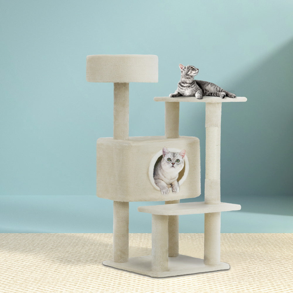 Cat Tree Tower Scratching Post Scratcher Wood Condo House Bed Trees 90Cm