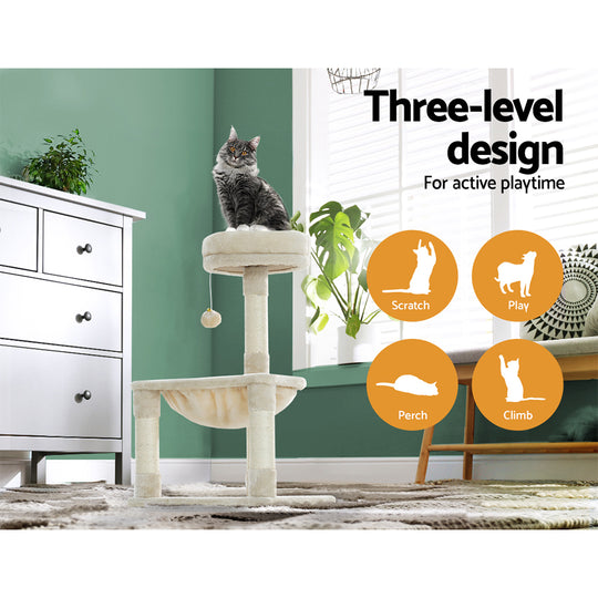 Compact Cat Tree Tower with Scratching Posts 69cm
