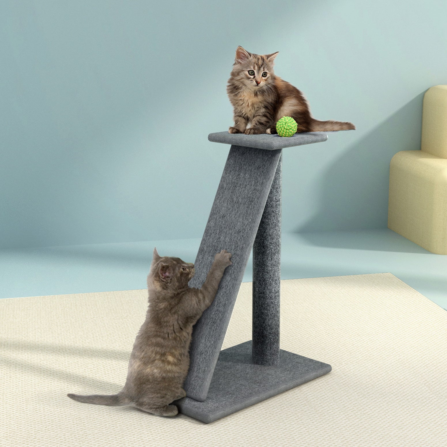 Compact Cat Tree 82cm with Scratching Post Green Pet Furniture