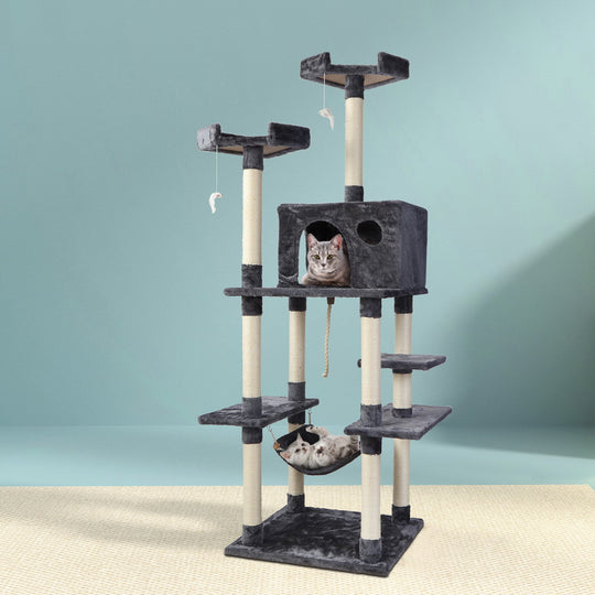 184Cm - Heavy-Duty Cat Tree Tower with Scratching Posts - 184cm