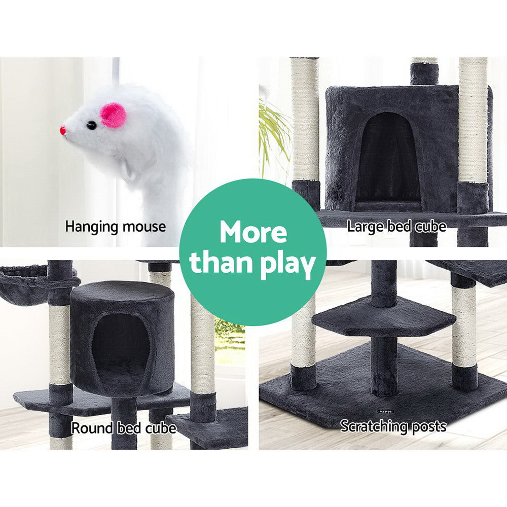 Extra-Large 203cm Cat Tree with Scratching Post - Grey