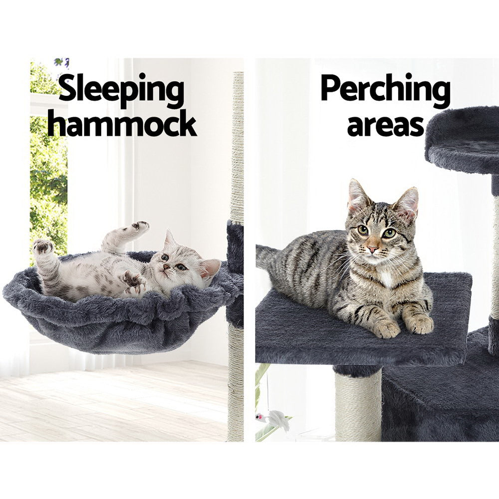 Extra-Large 203cm Cat Tree with Scratching Post - Grey