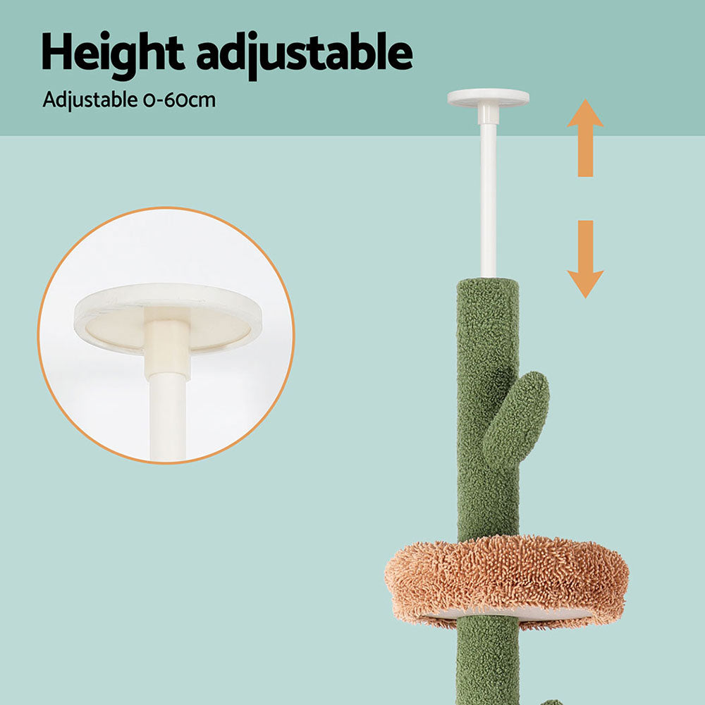 Cat Scratching Posts - Cat Tree Tower Scratching Post Scratcher Floor To Ceiling Cats Bed 290Cm