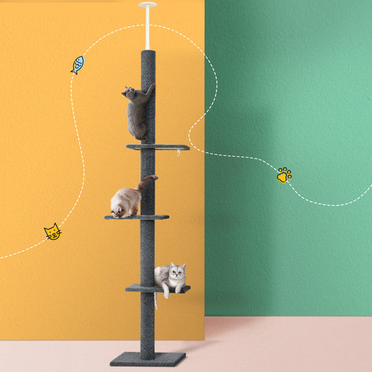 Cat Scratching Posts - Floor-to-Ceiling Cat Tree Tower - 290CM
