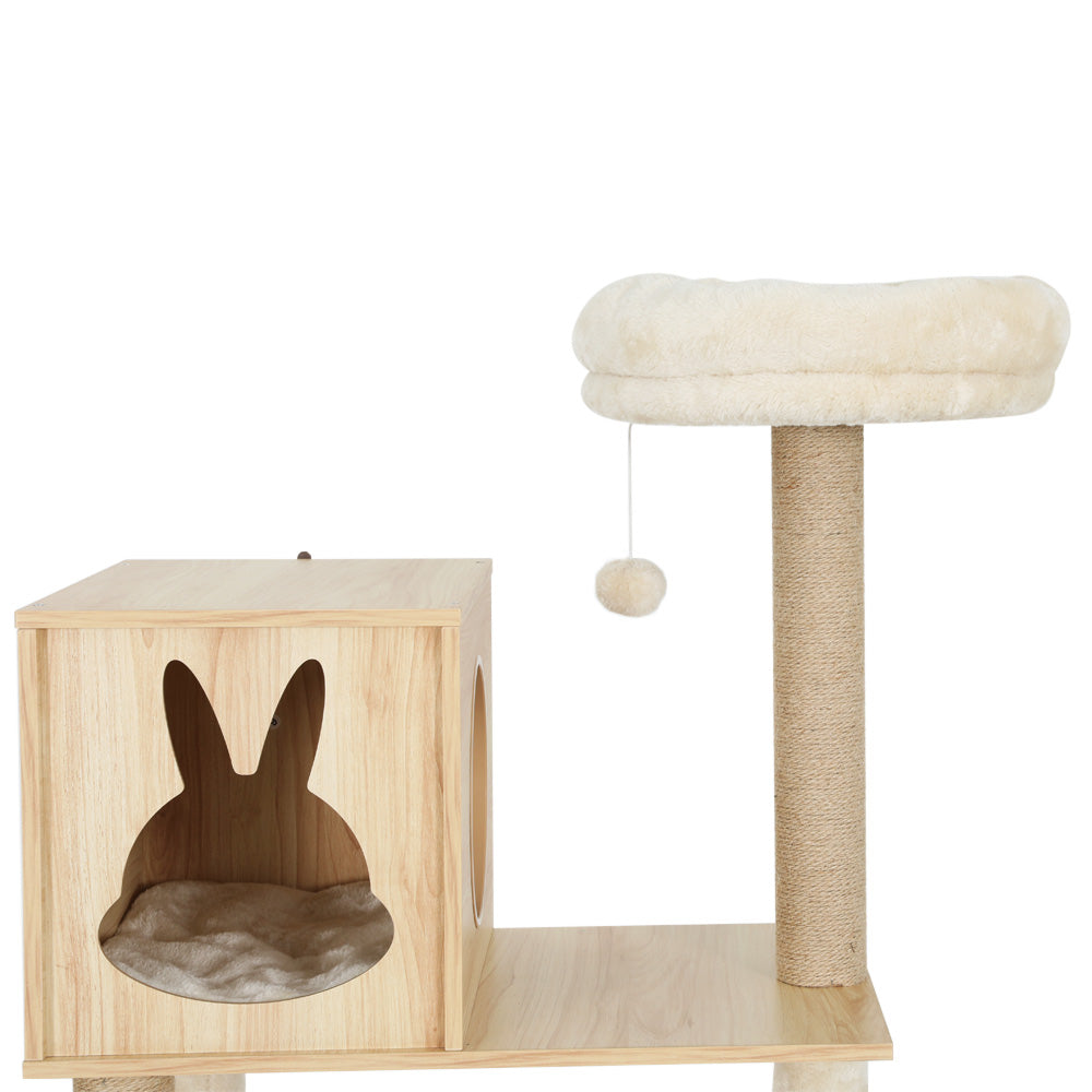 Cat Tree 141cm Tower Scratching Post Scratcher Wood | 141Cm