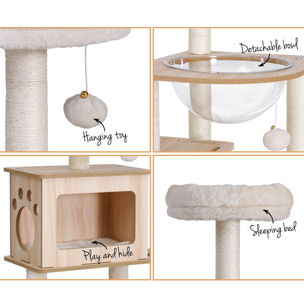 Cat Tree Tower 142cm Scratcher Condo House